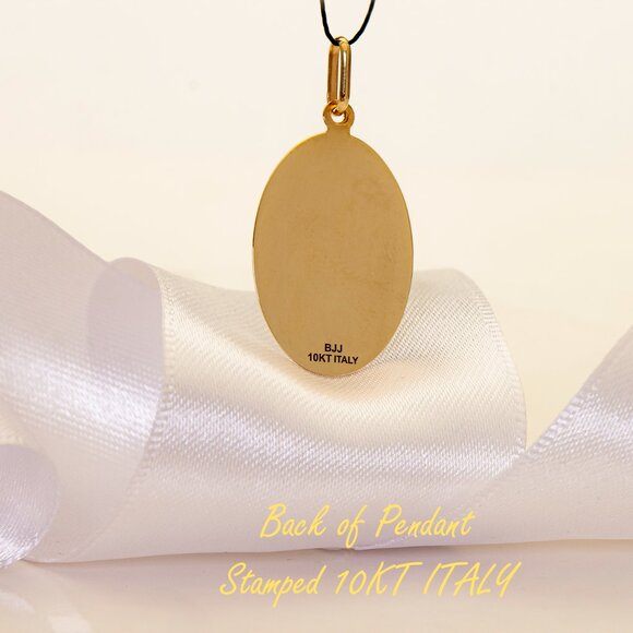 X-Large Real 10K Solid Gold Saint Christopher Protection Pendant Stamped 10K - Picture 7 of 7